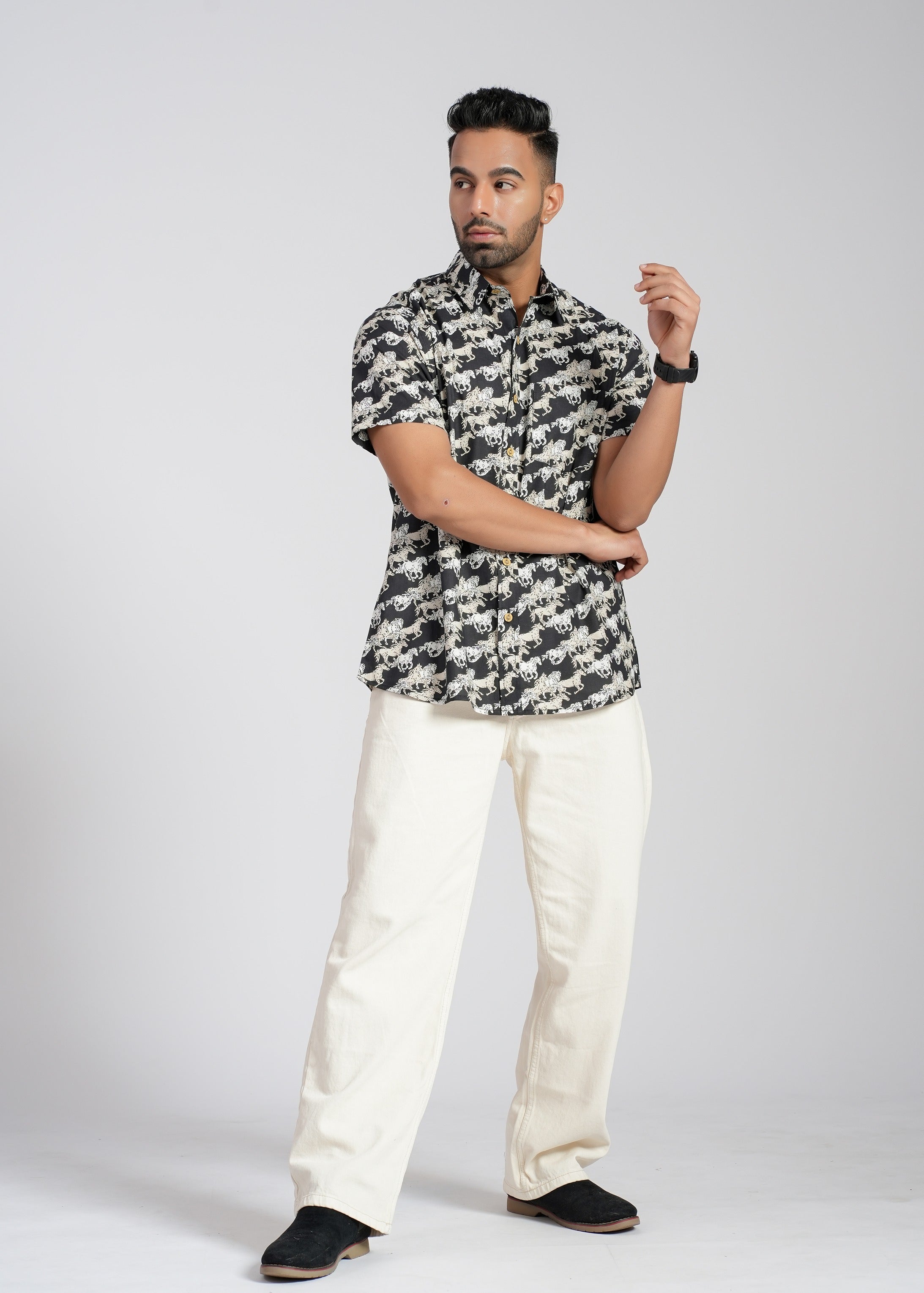 Cotton Printed Half Sleeve Shirt