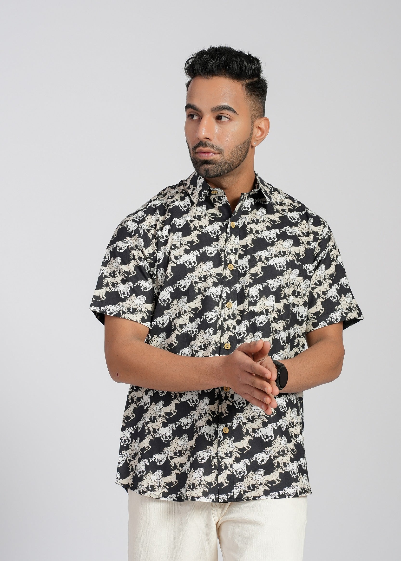 Cotton Printed Half Sleeve Shirt