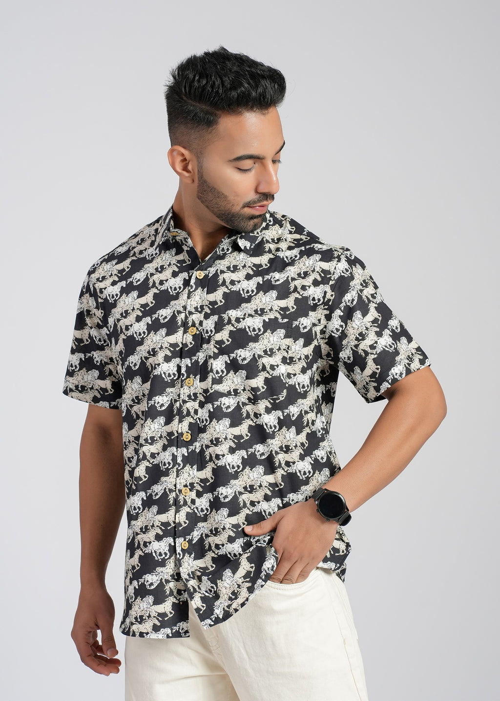 Cotton Printed Half Sleeve Shirt
