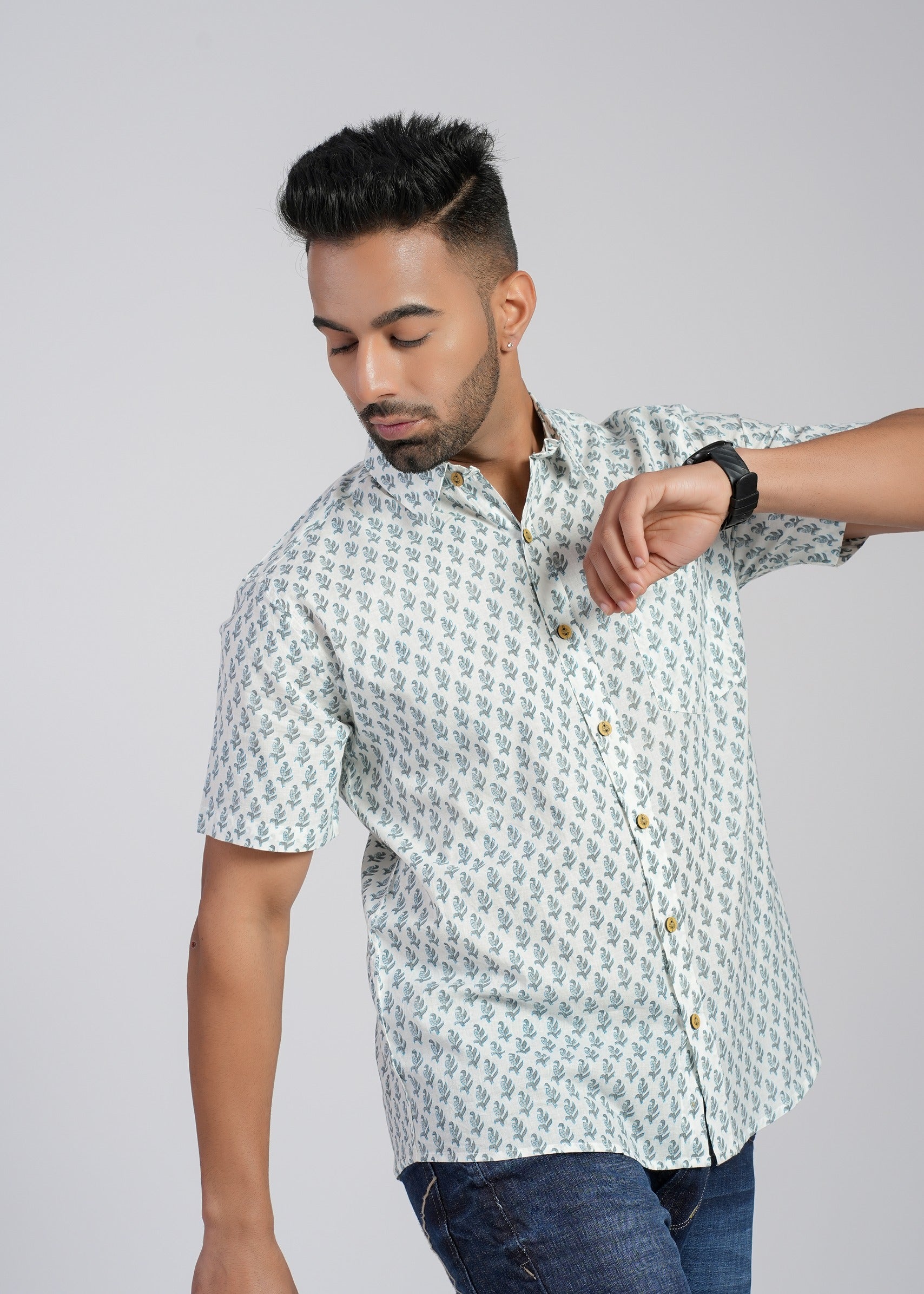 Cotton Printed Half Sleeve Shirt