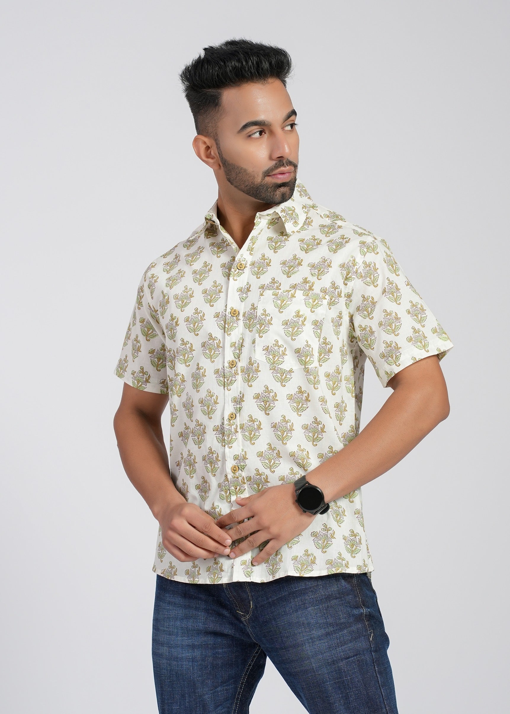 Cotton Printed Half Sleeve Shirt