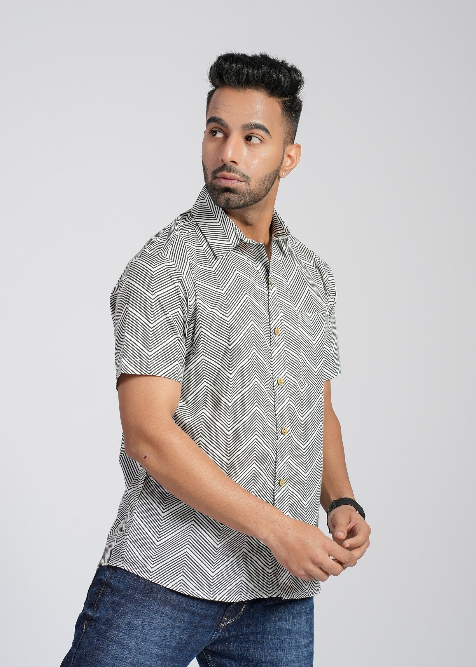 Cotton Printed Half Sleeve Shirt