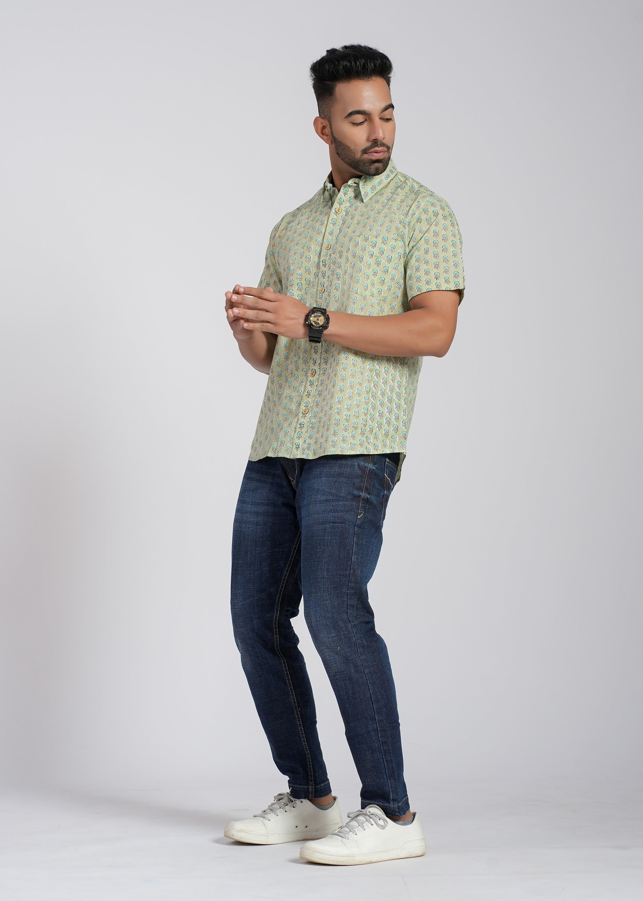 Cotton Printed Half Sleeve Shirt