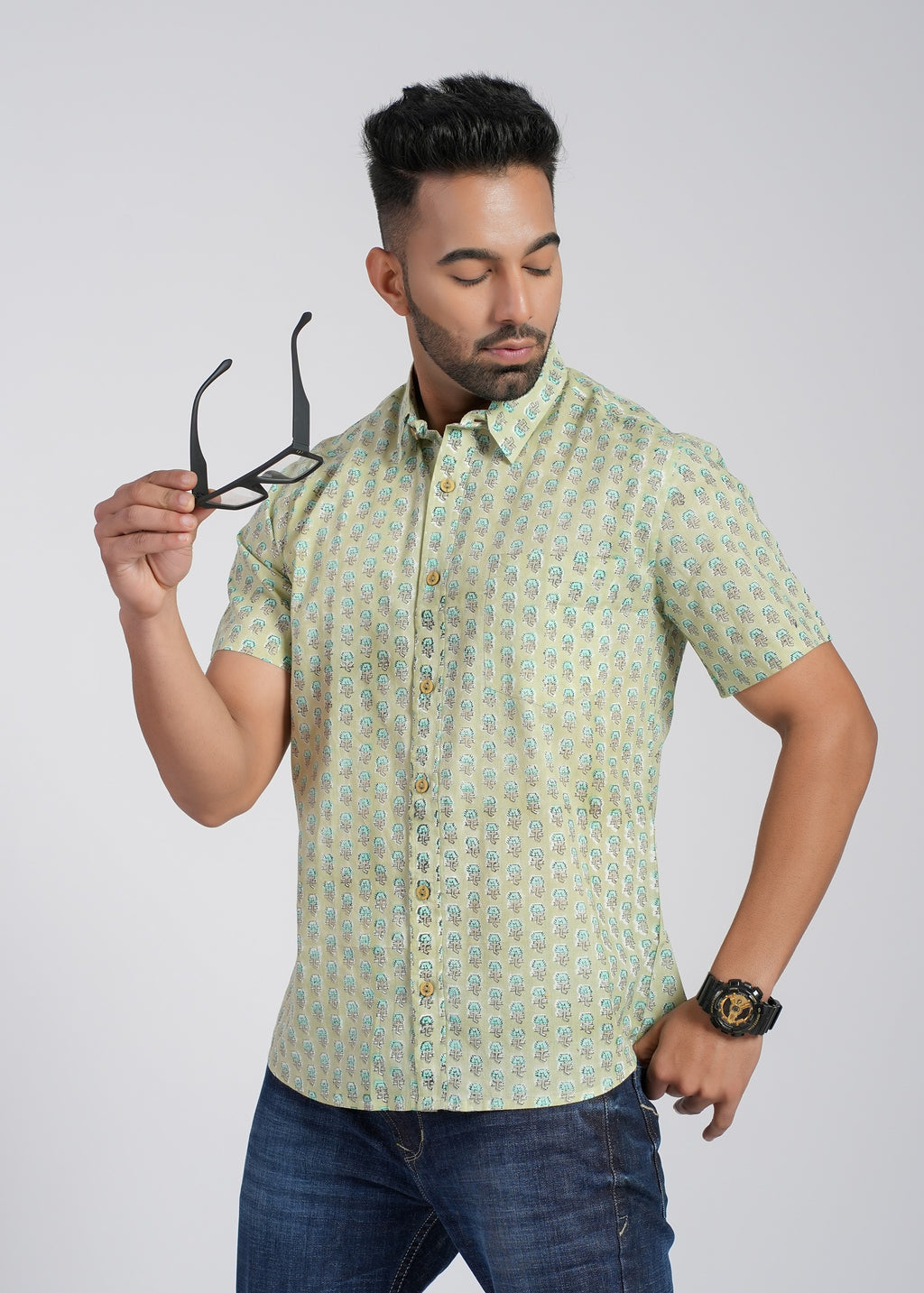 Cotton Printed Half Sleeve Shirt