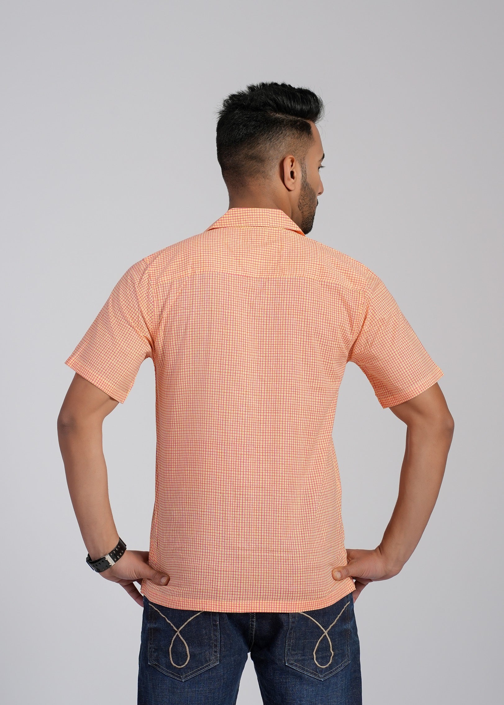 COTTON BLOCK PRINTED SLIM FIT SHIRT