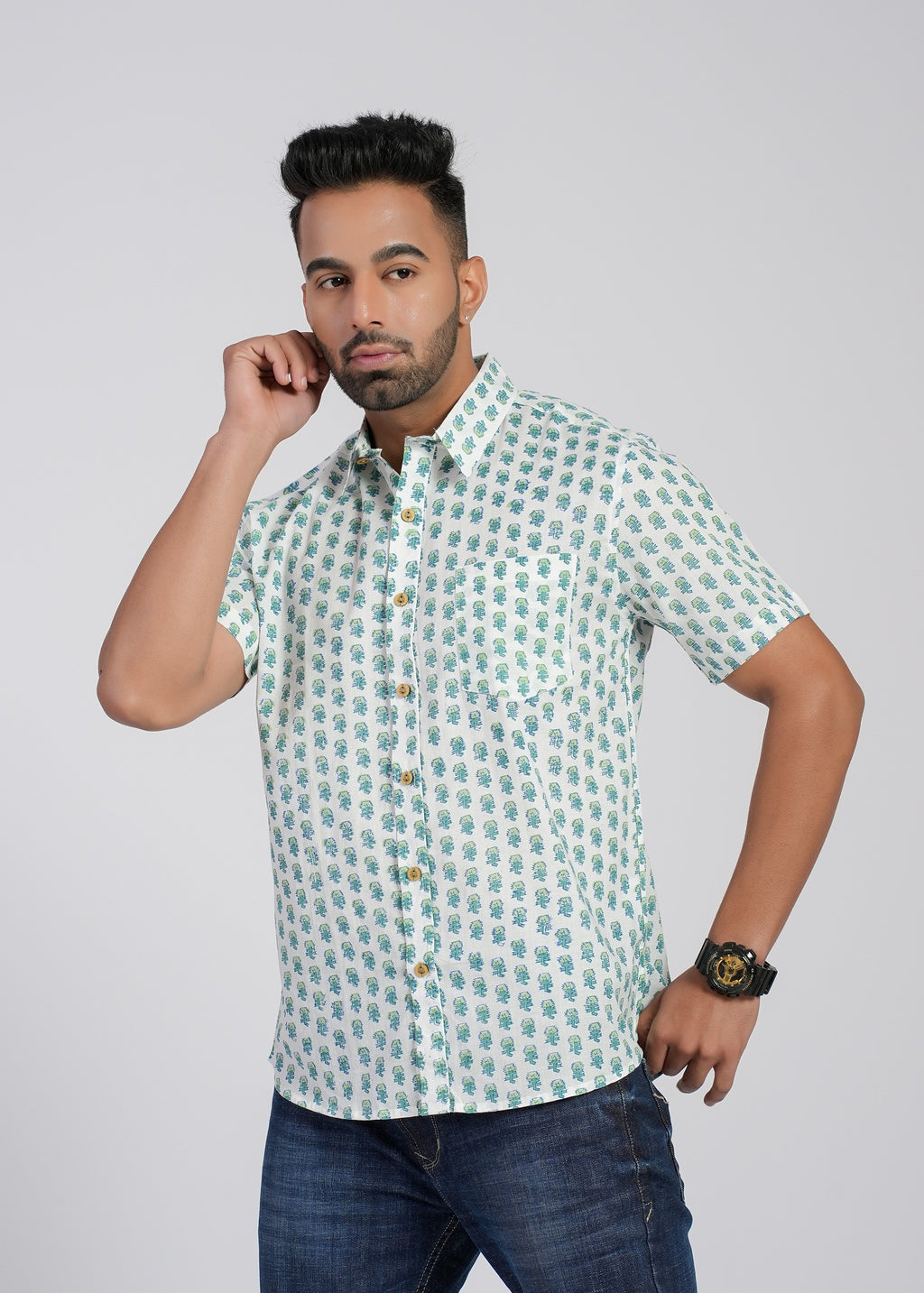 Cotton Printed Half Sleeve Shirt