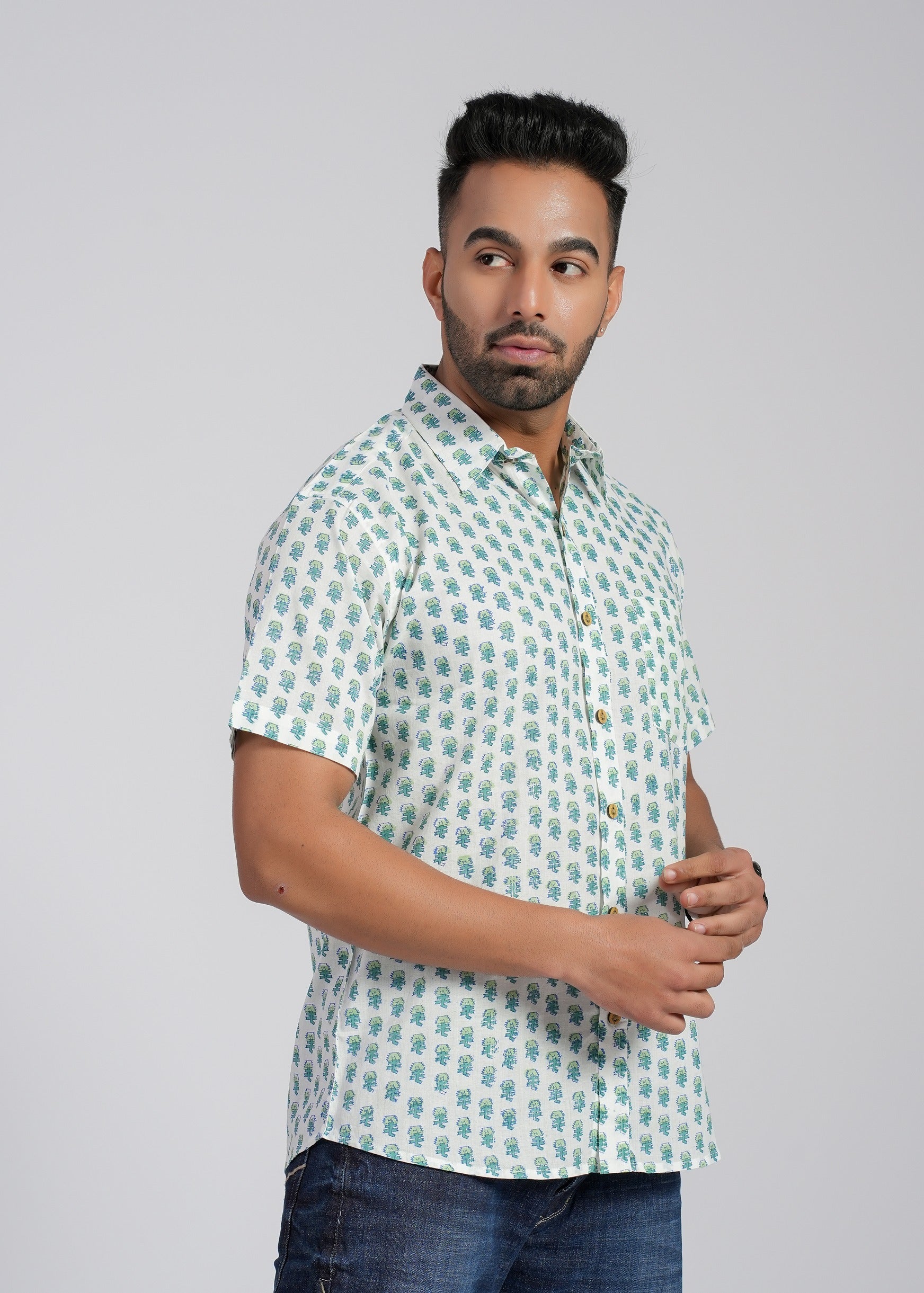 Cotton Printed Half Sleeve Shirt
