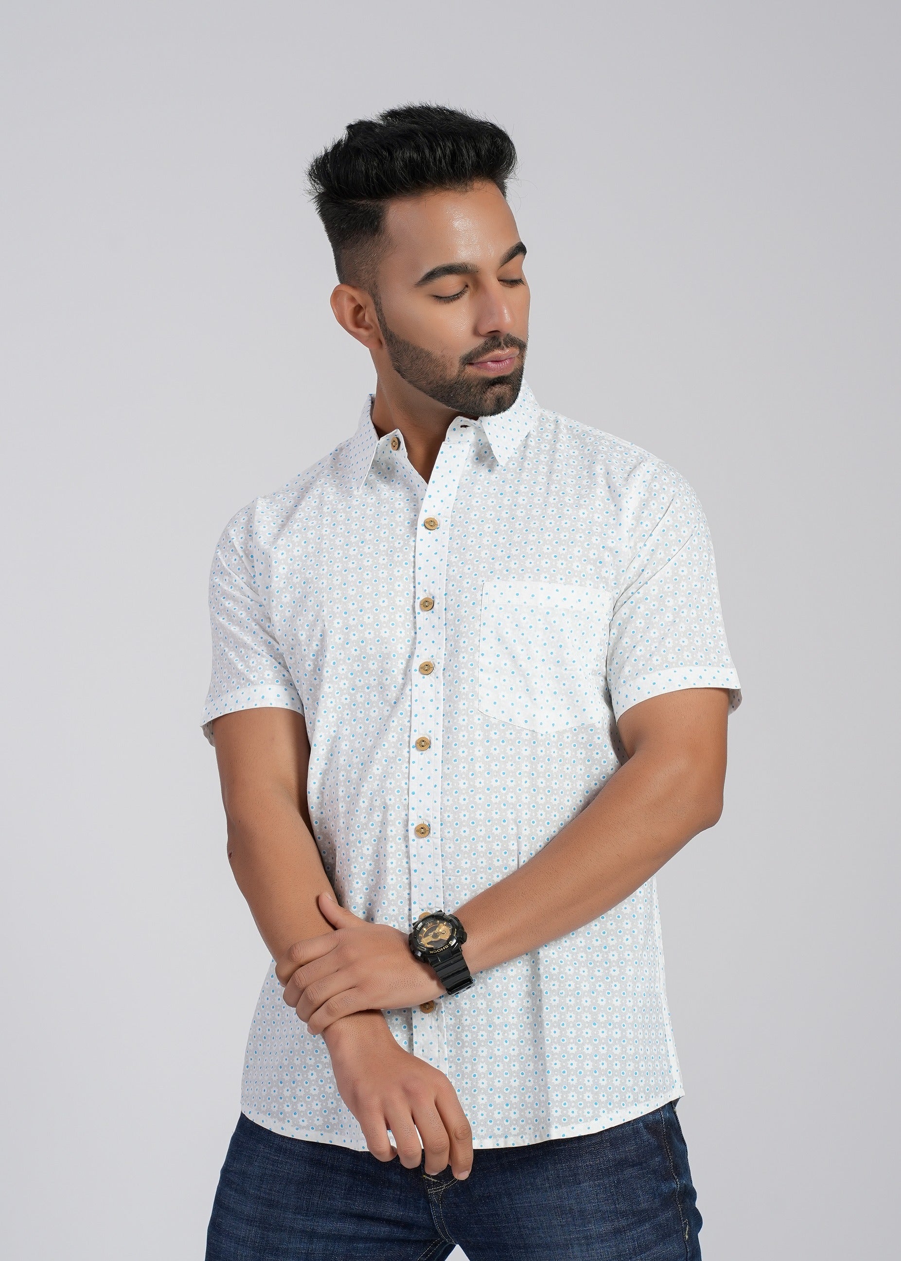 Cotton Printed Half Sleeve Shirt