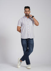 COTTON BLOCK PRINTED HALF SLEEVE SHIRT