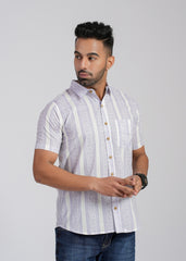 COTTON BLOCK PRINTED HALF SLEEVE SHIRT