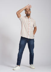 COTTON BLOCK PRINTED HALF SLEEVE SHIRT