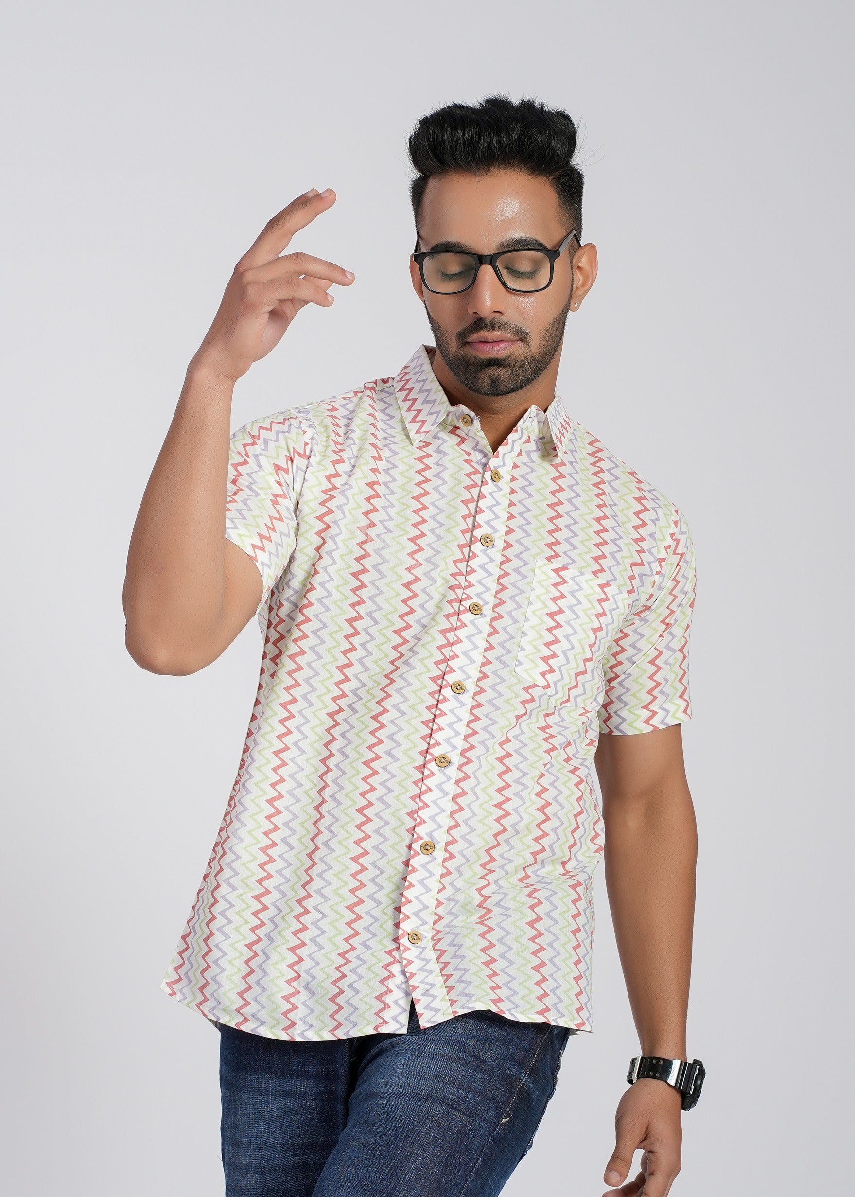 Cotton Printed Half Sleeve Shirt