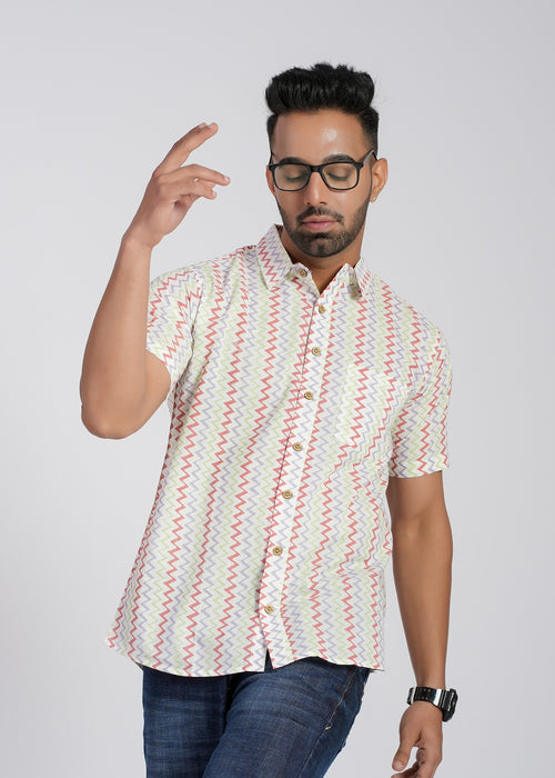 Cotton Printed Half Sleeve Shirt