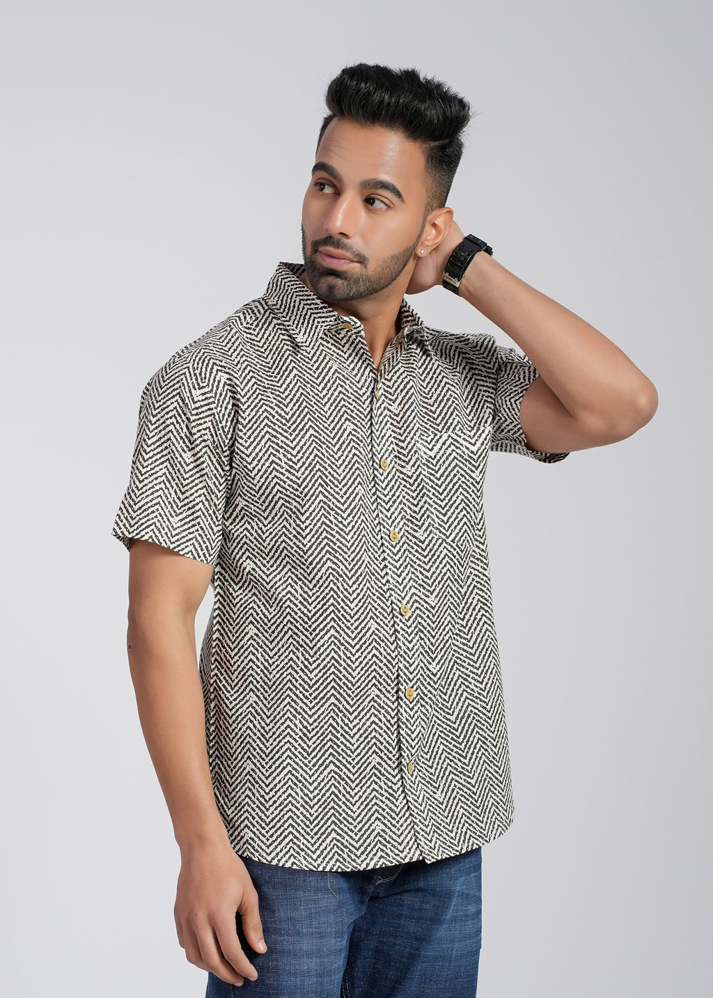 Cotton Printed Half Sleeve Shirt