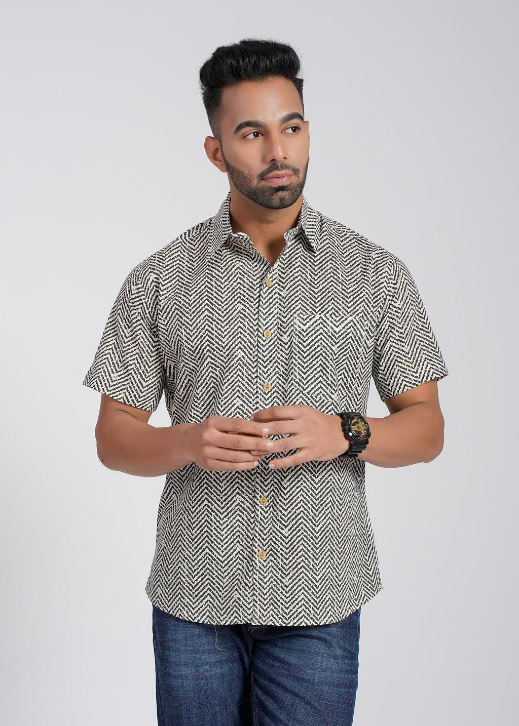 Cotton Printed Half Sleeve Shirt