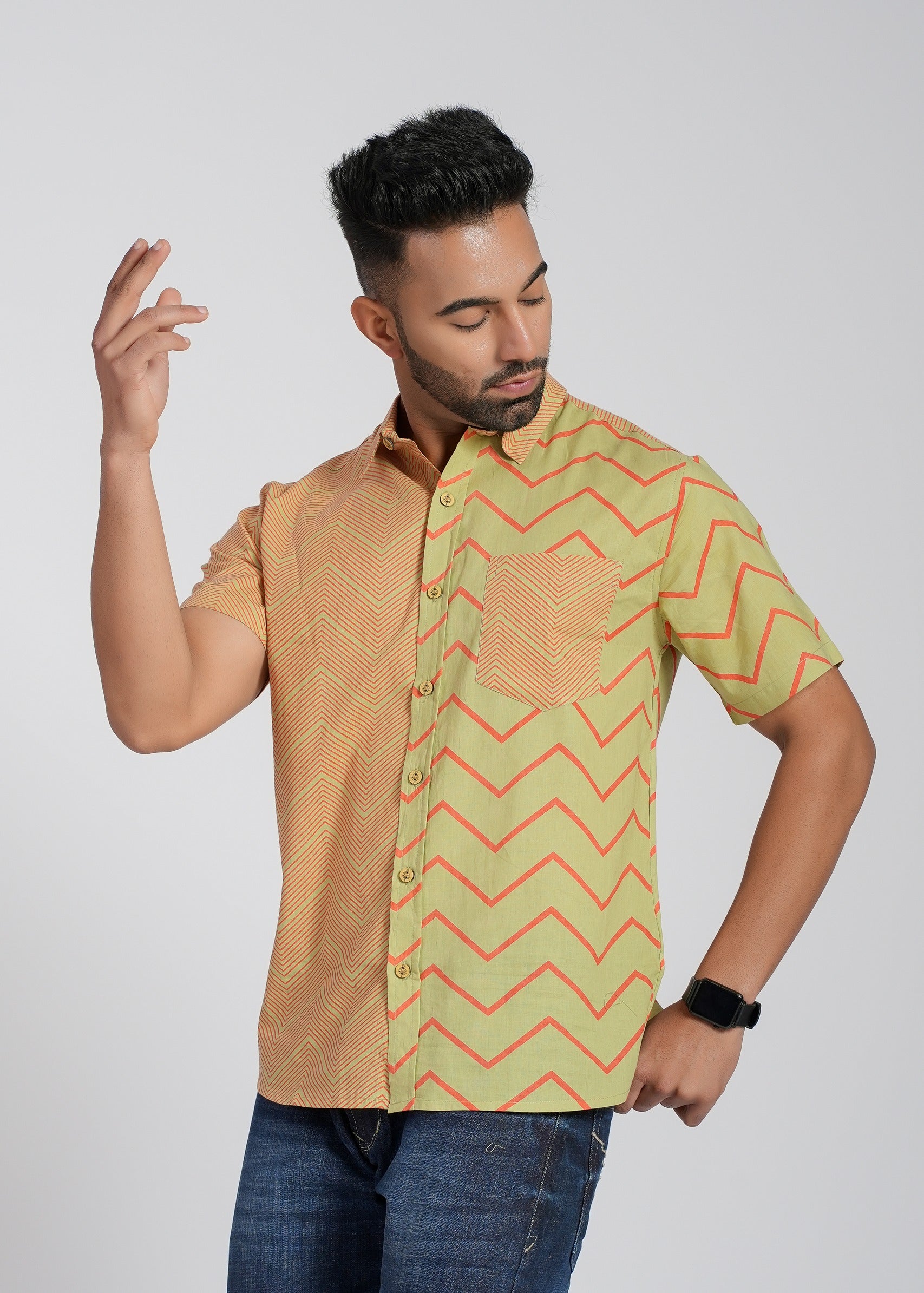 Cotton Printed Half Sleeve Shirt