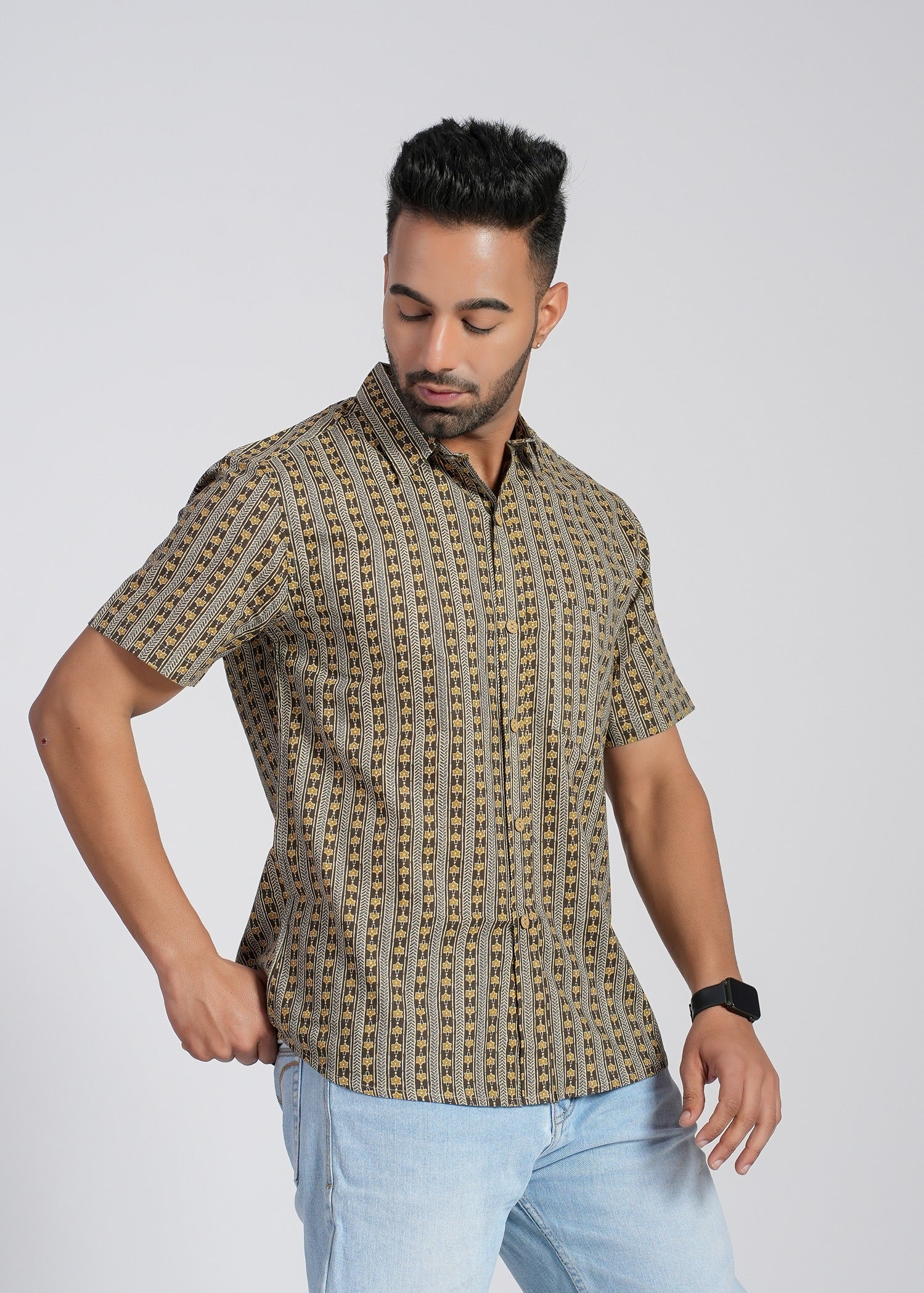 Cotton Printed Half Sleeve Shirt