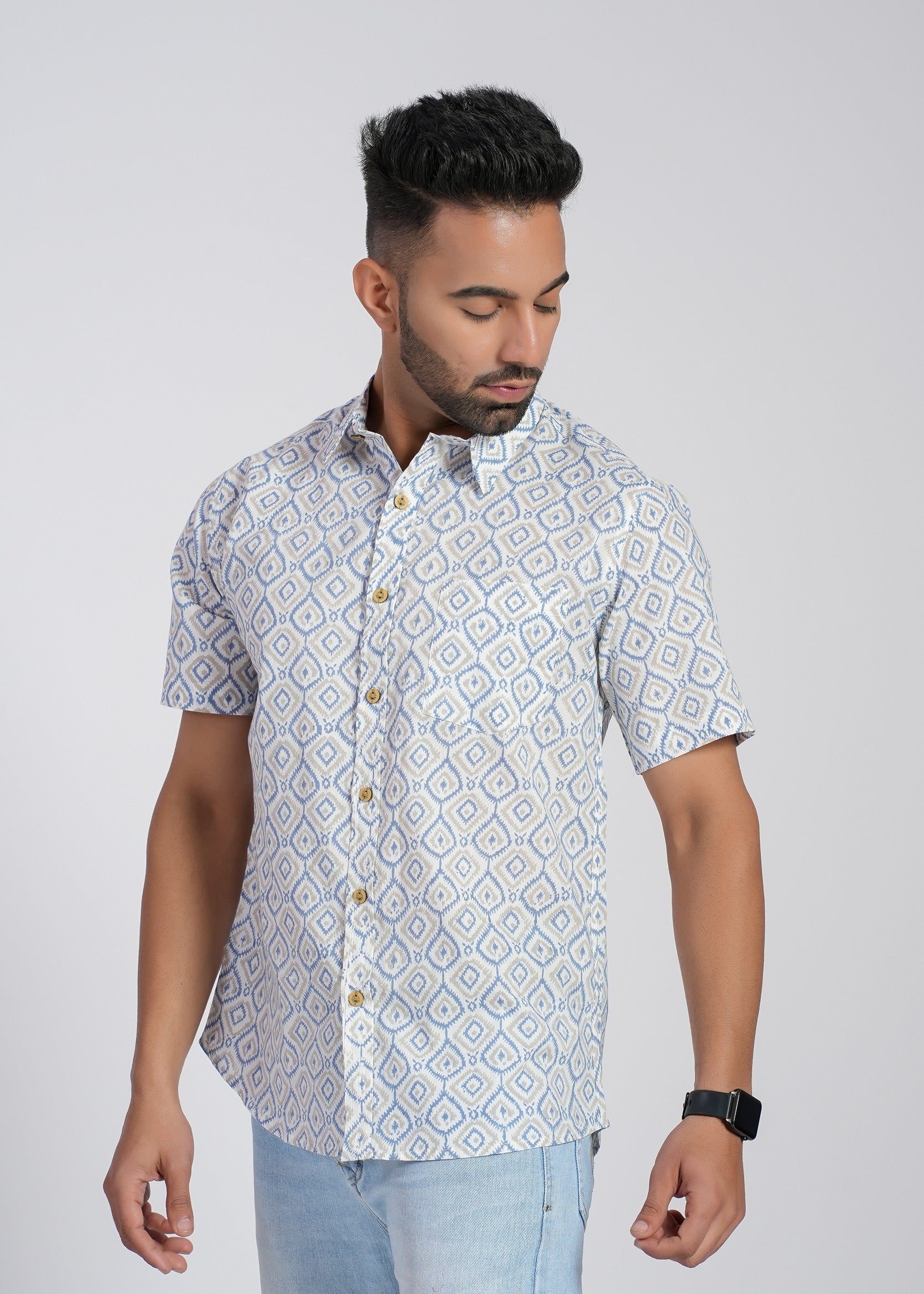 Cotton Printed Half Sleeve Shirt