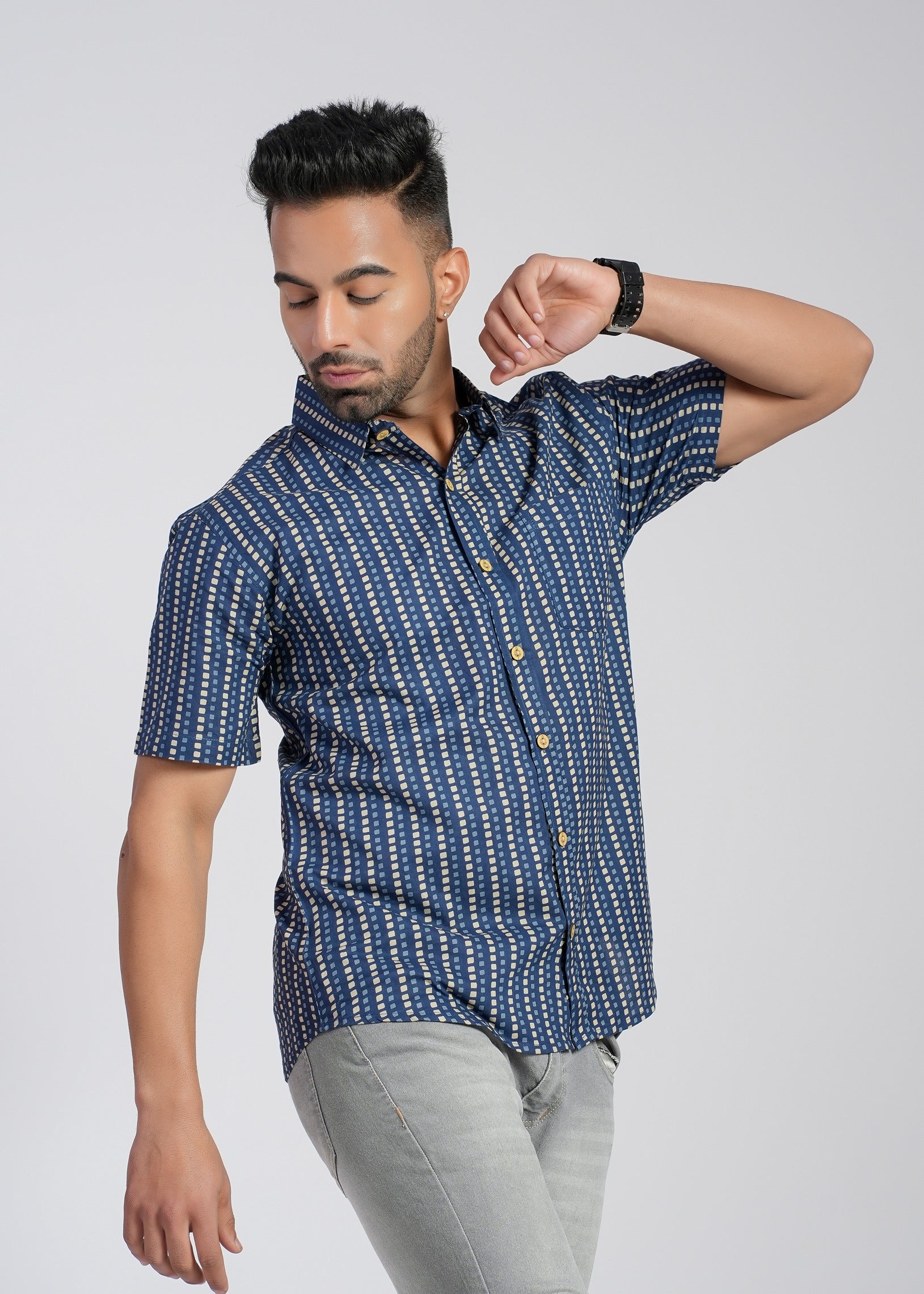 Cotton Printed Half Sleeve Shirt