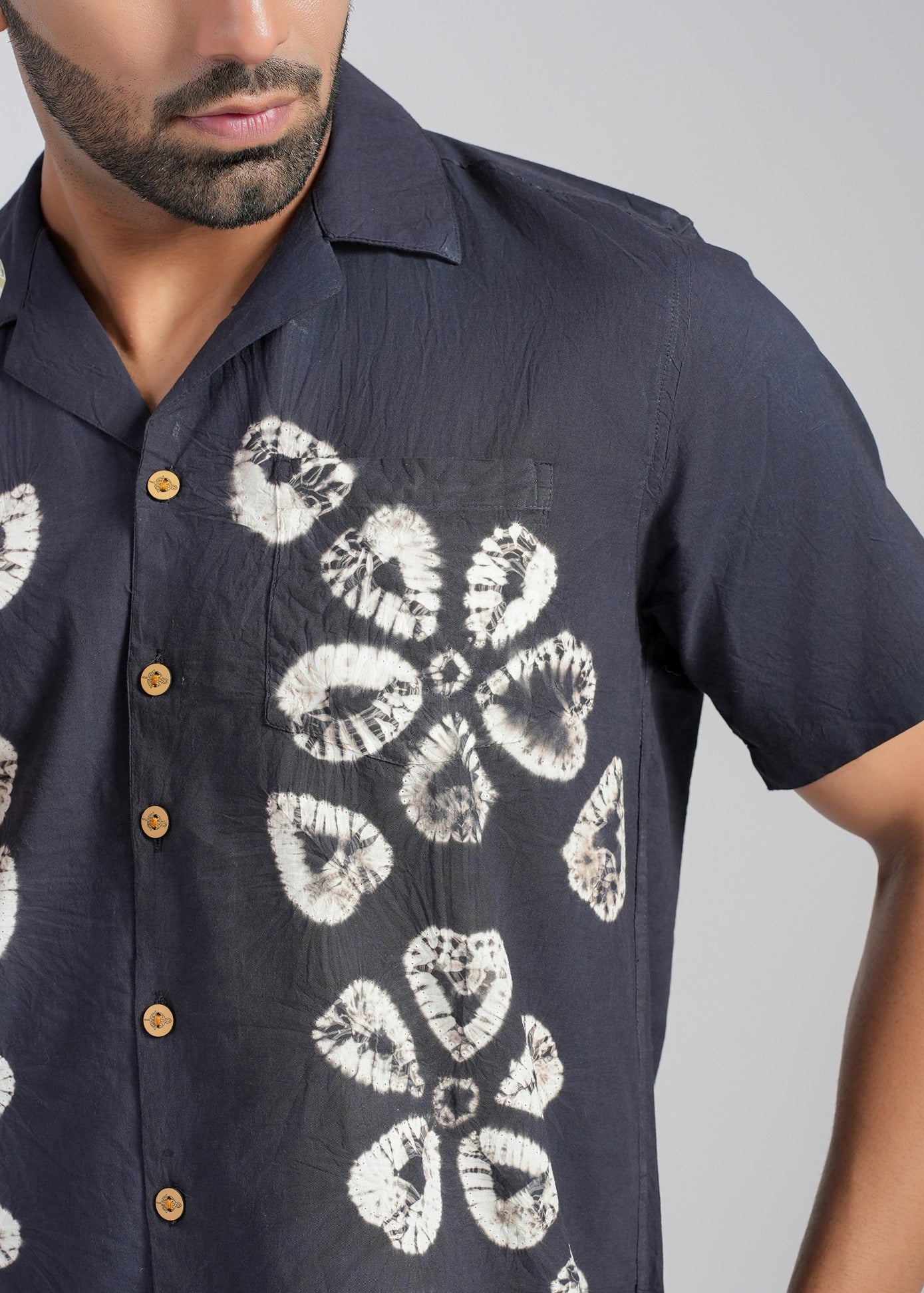 Cotton Shibori Hand Dyed Cotton Shirt