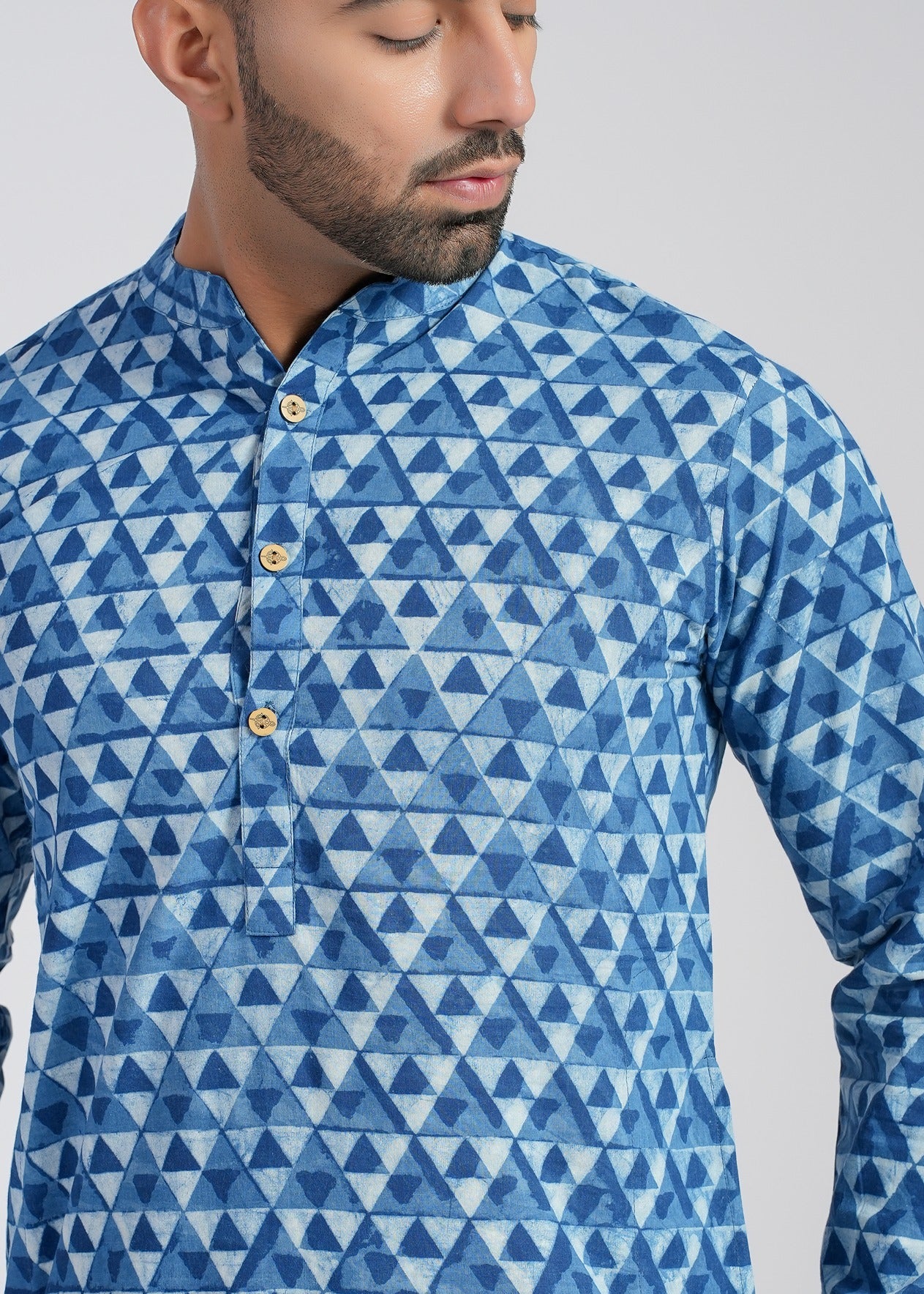 Natural Indigo Cotton Full Sleeve Kurtas