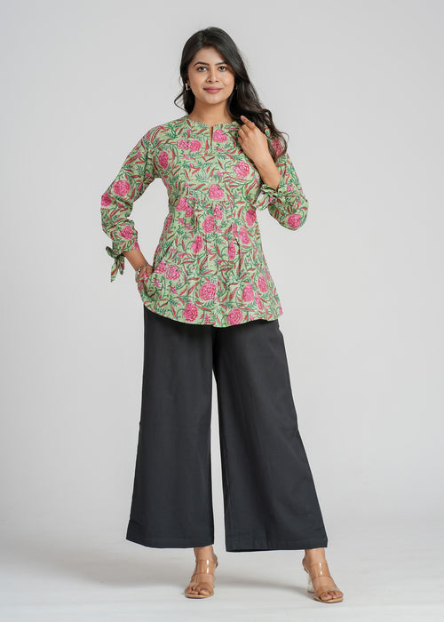 Block Printed Cotton Short Top