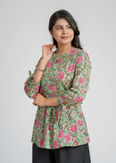 Block Printed Cotton Short Top