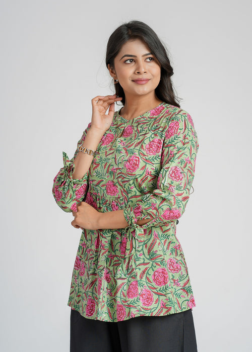 Block Printed Cotton Short Top