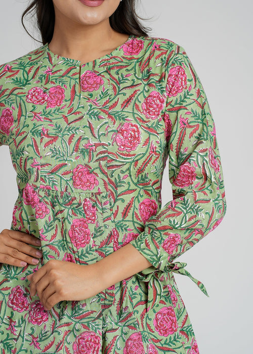 Block Printed Cotton Short Top