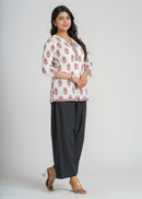 Block Printed Cotton Short Kurti