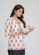 Block Printed Cotton Short Kurti