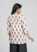 Block Printed Cotton Short Kurti
