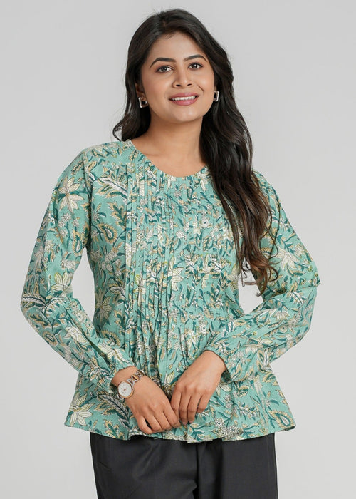 Block Printed Cotton Short Top