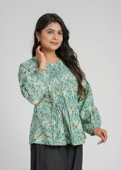 Gardenia Block Printed Short Top