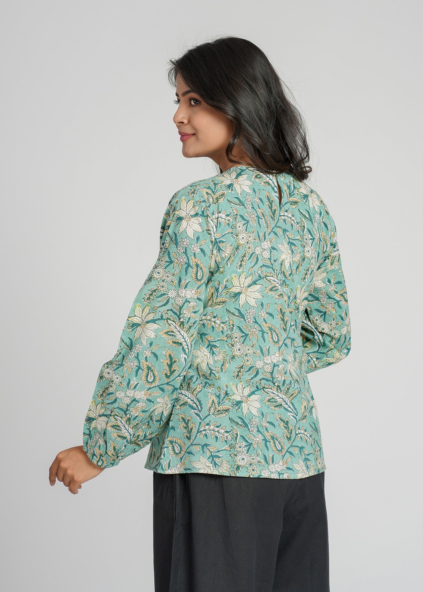 Gardenia Block Printed Short Top
