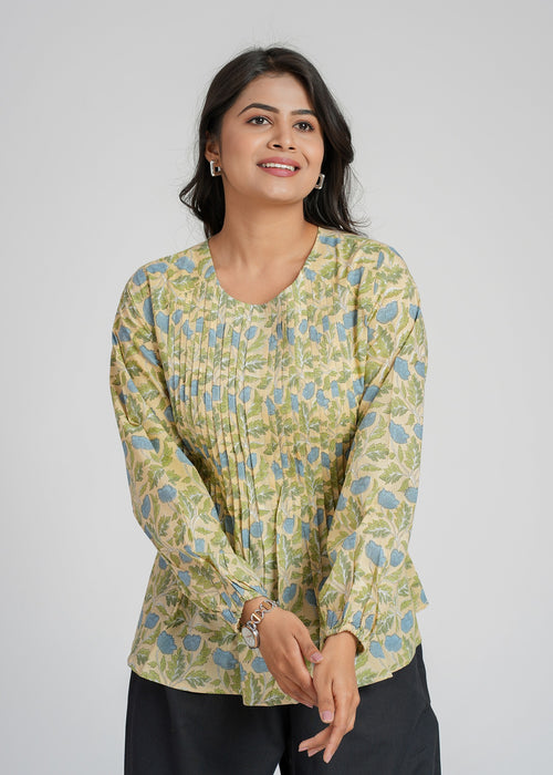 Block Printed Cotton Short Top
