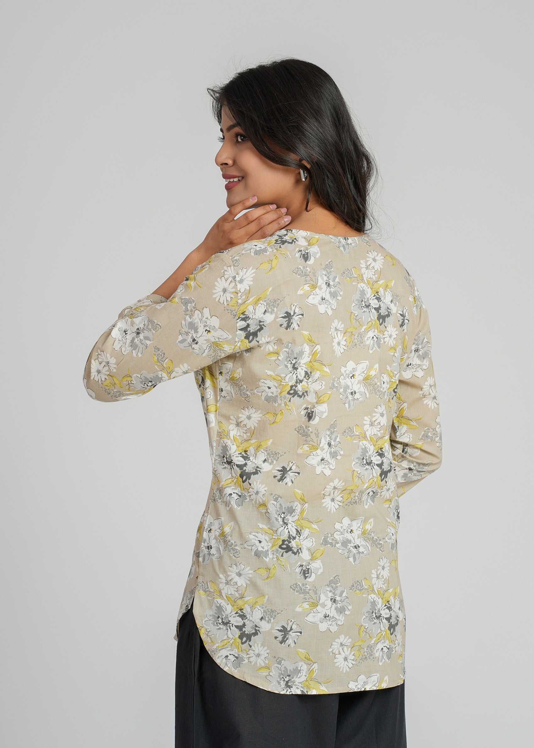 Block Printed Cotton Short Kurti