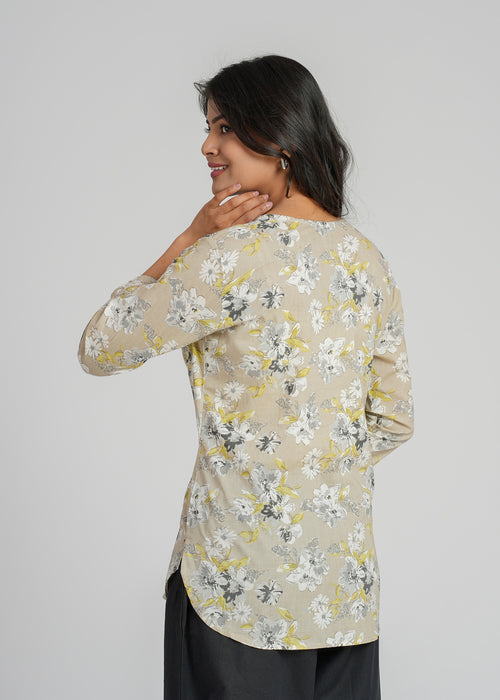 Block Printed Cotton Short Kurti