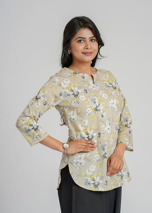 Block Printed Cotton Short Kurti