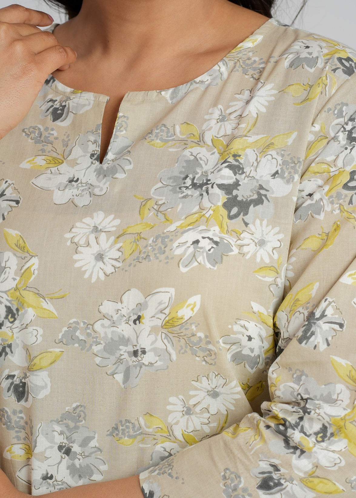 Block Printed Cotton Short Kurti
