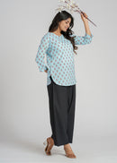 Block Printed Cotton Short Kurti