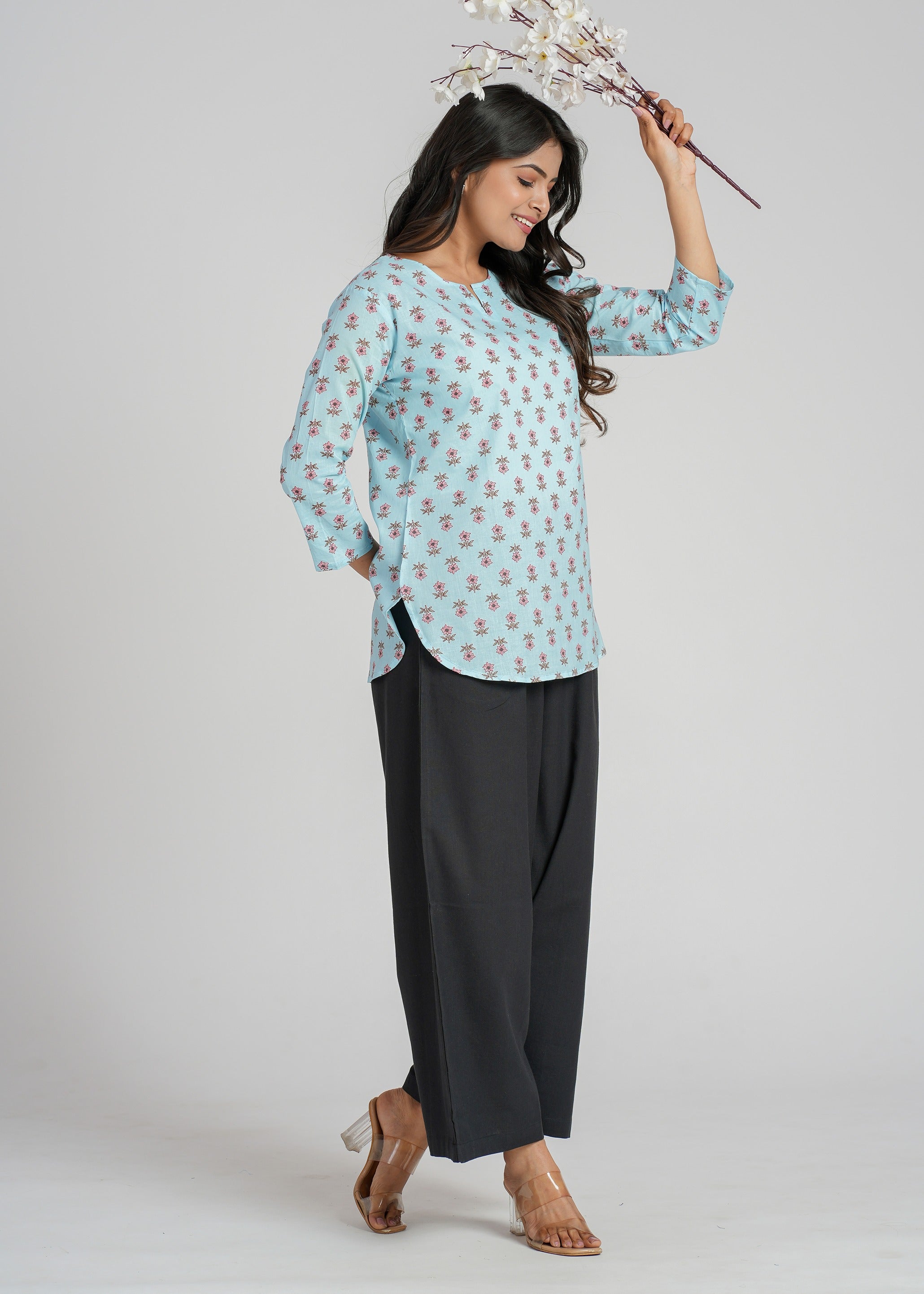 Block Printed Cotton Short Kurti