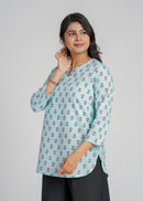 Block Printed Cotton Short Kurti