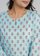 Block Printed Cotton Short Kurti