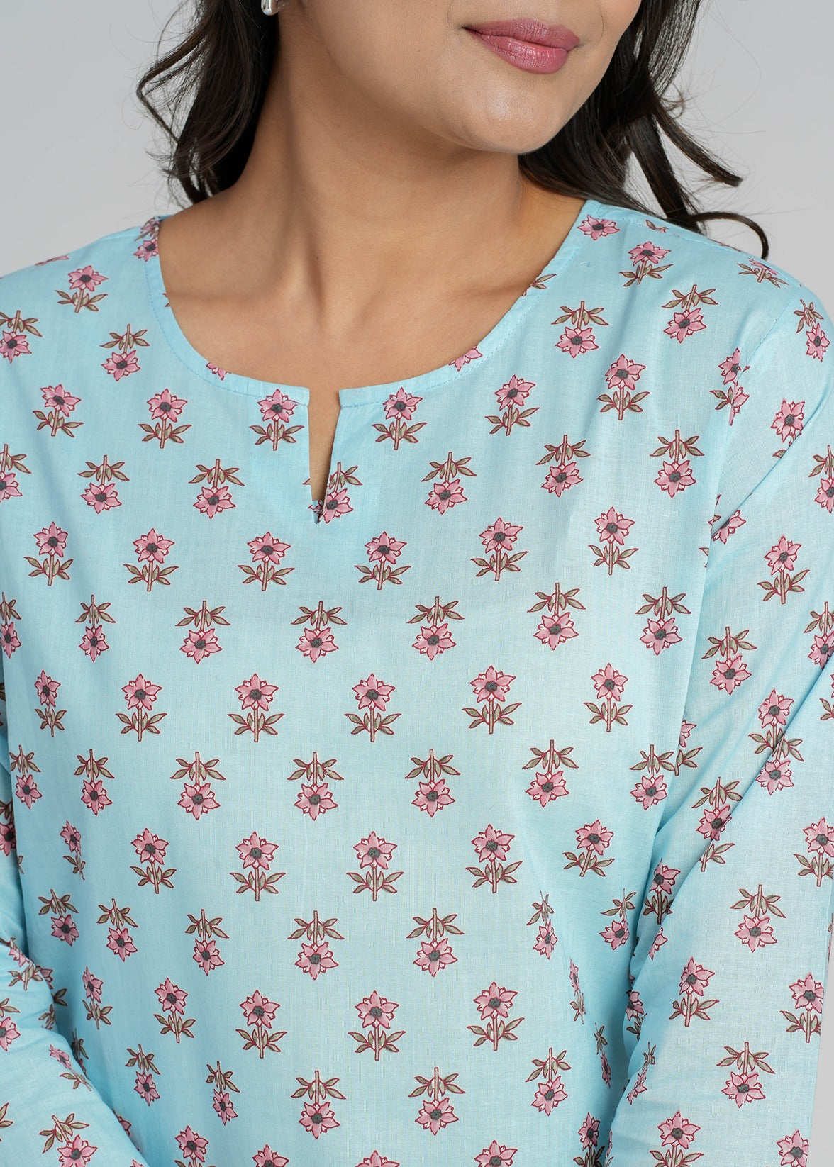 Block Printed Cotton Short Kurti
