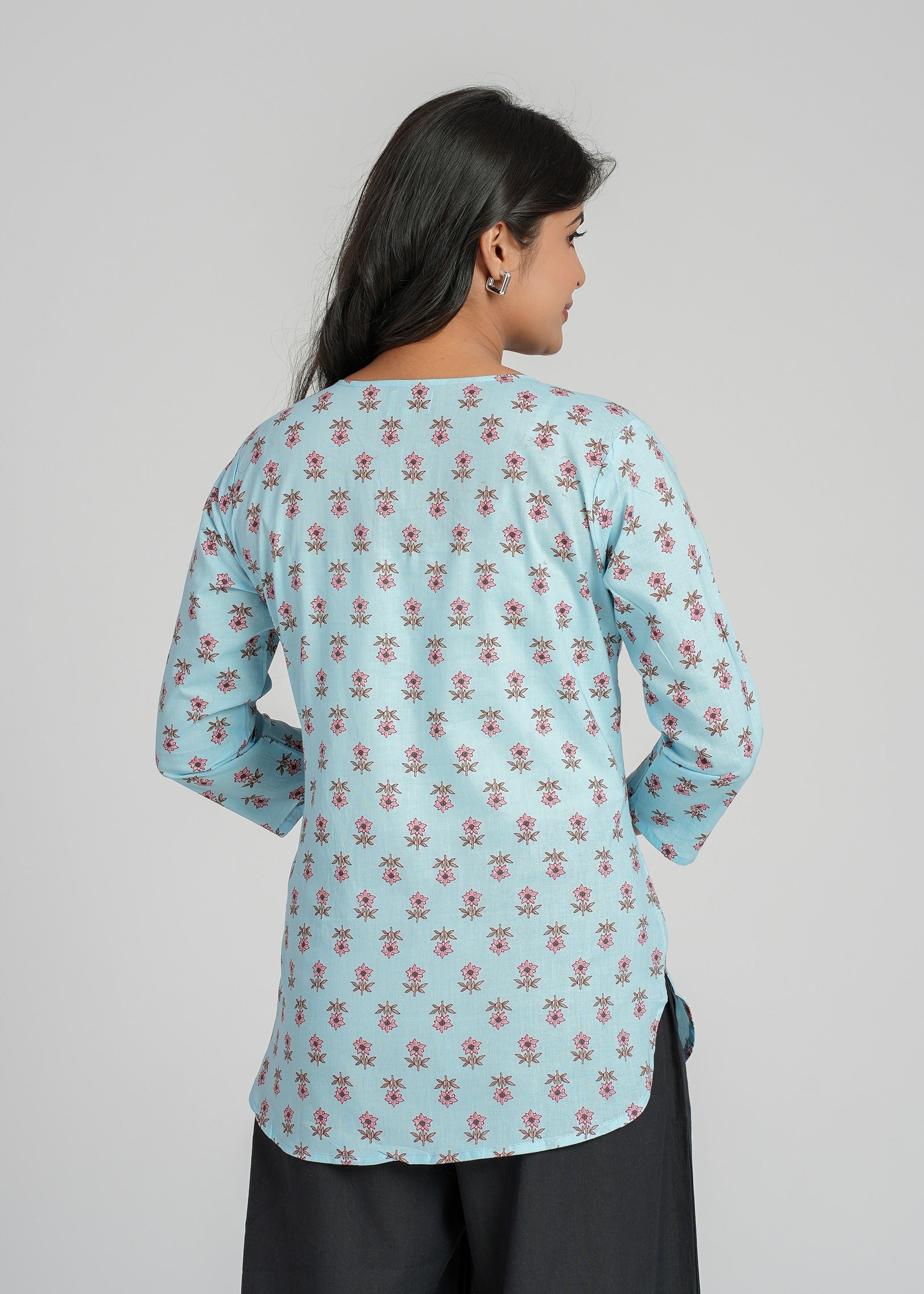 Block Printed Cotton Short Kurti