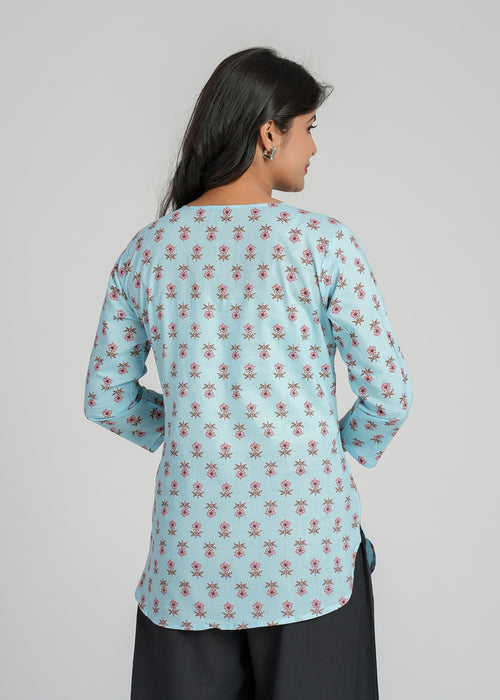 Block Printed Cotton Short Kurti