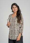 Block Printed Cotton Short Kurti
