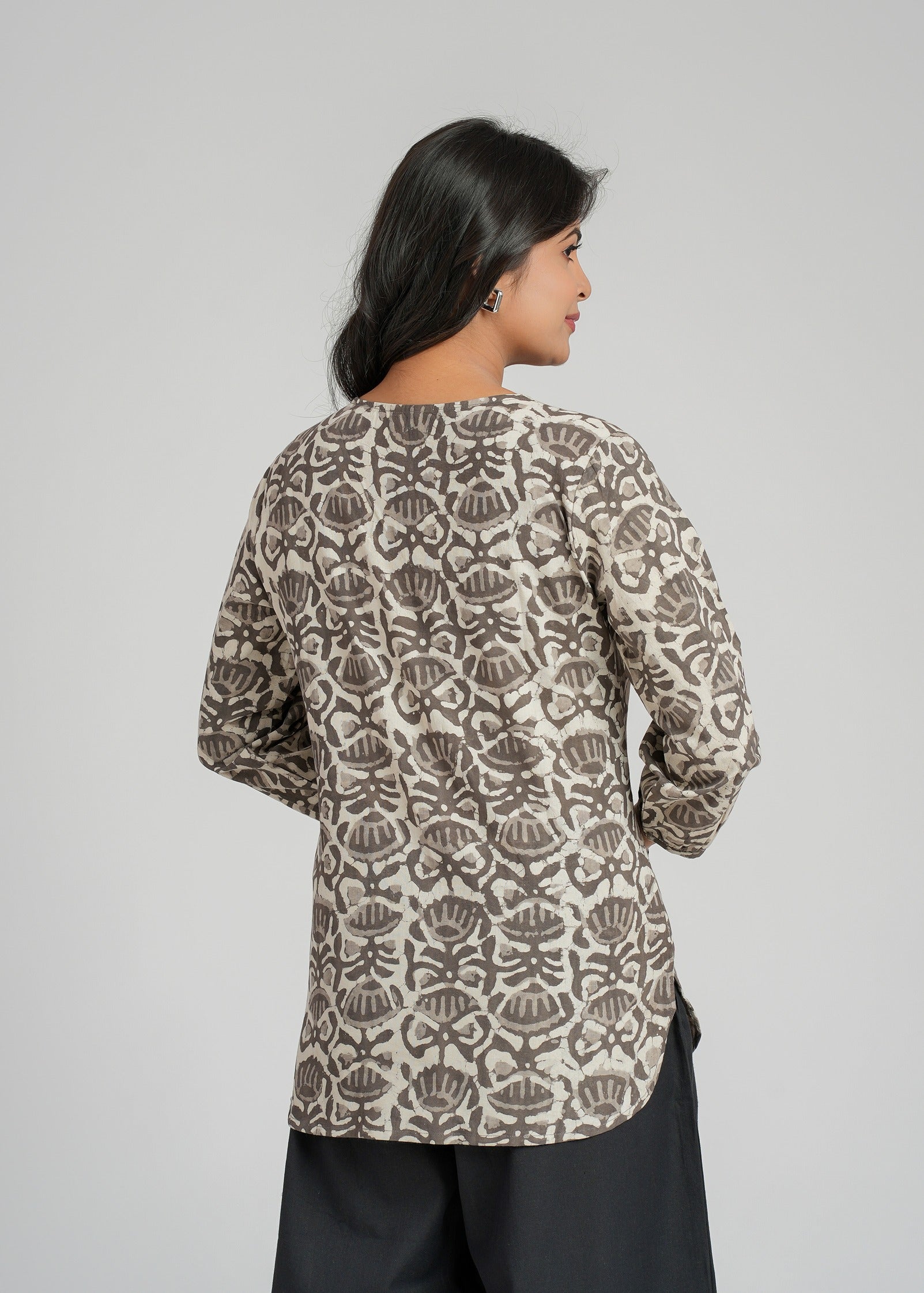 Block Printed Cotton Short Kurti