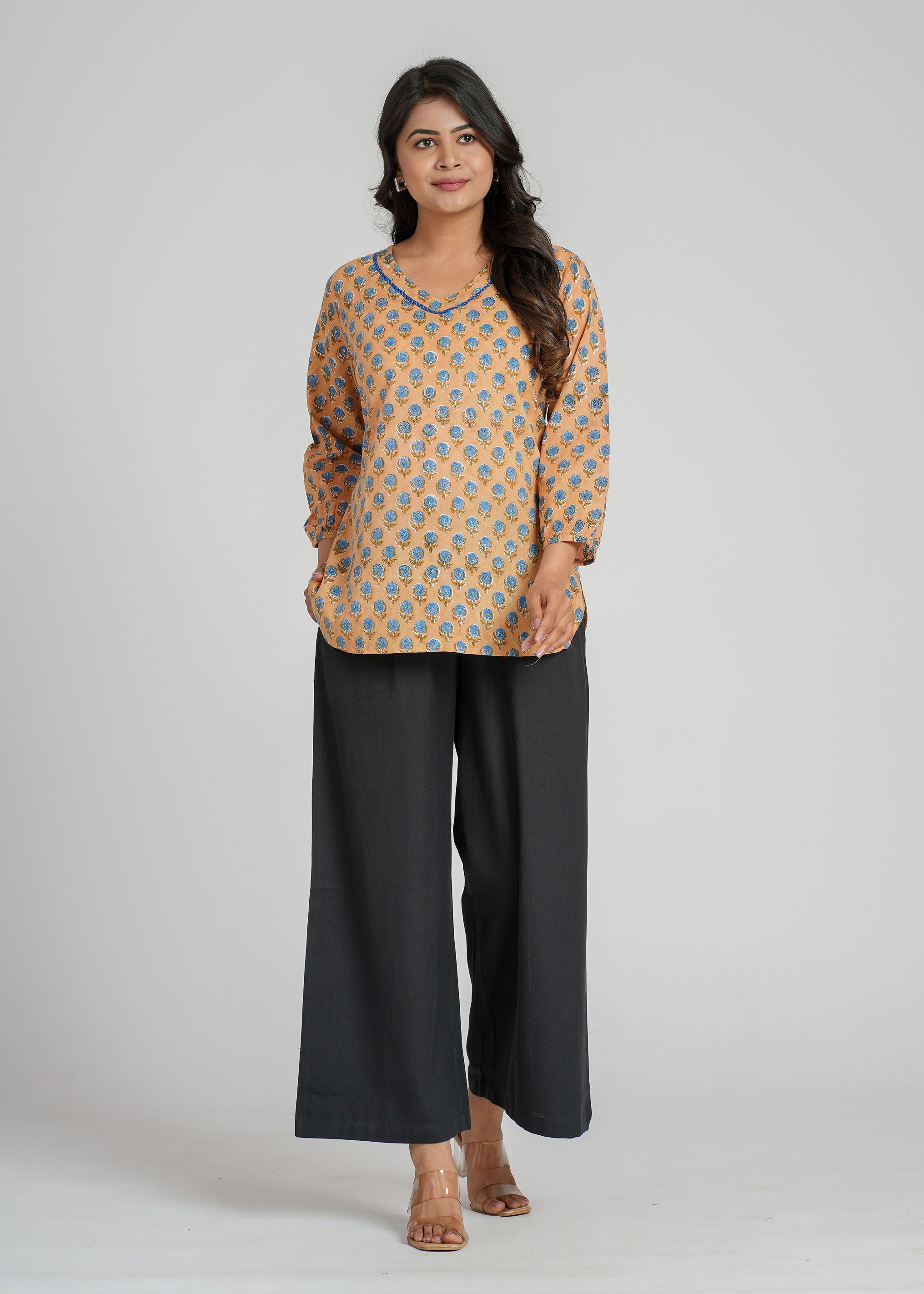 Block Printed Cotton Short Kurti